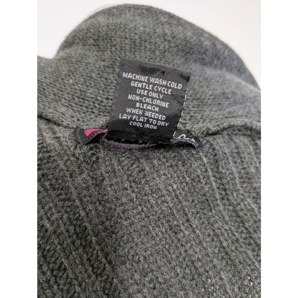 Say What? Poncho Sweater Gray Knit V Neck Casual One Size - Picture 7 of 7